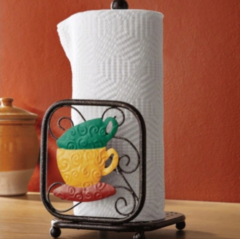 Decorative Coffee Time Paper Towel Holder
